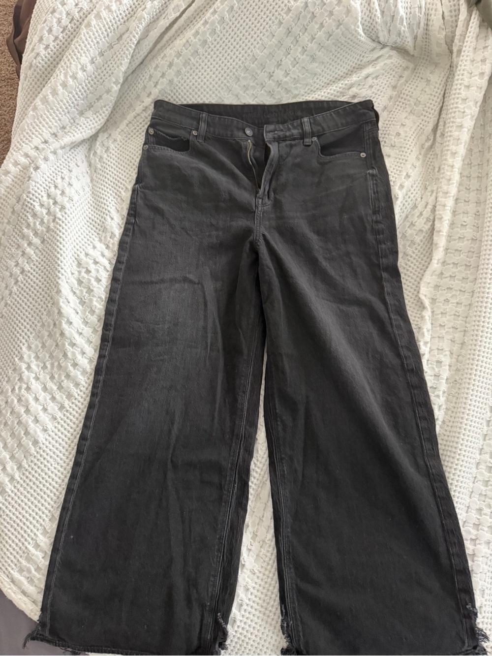American Eagle Outfitters Black high waist baggy wide leg jeans